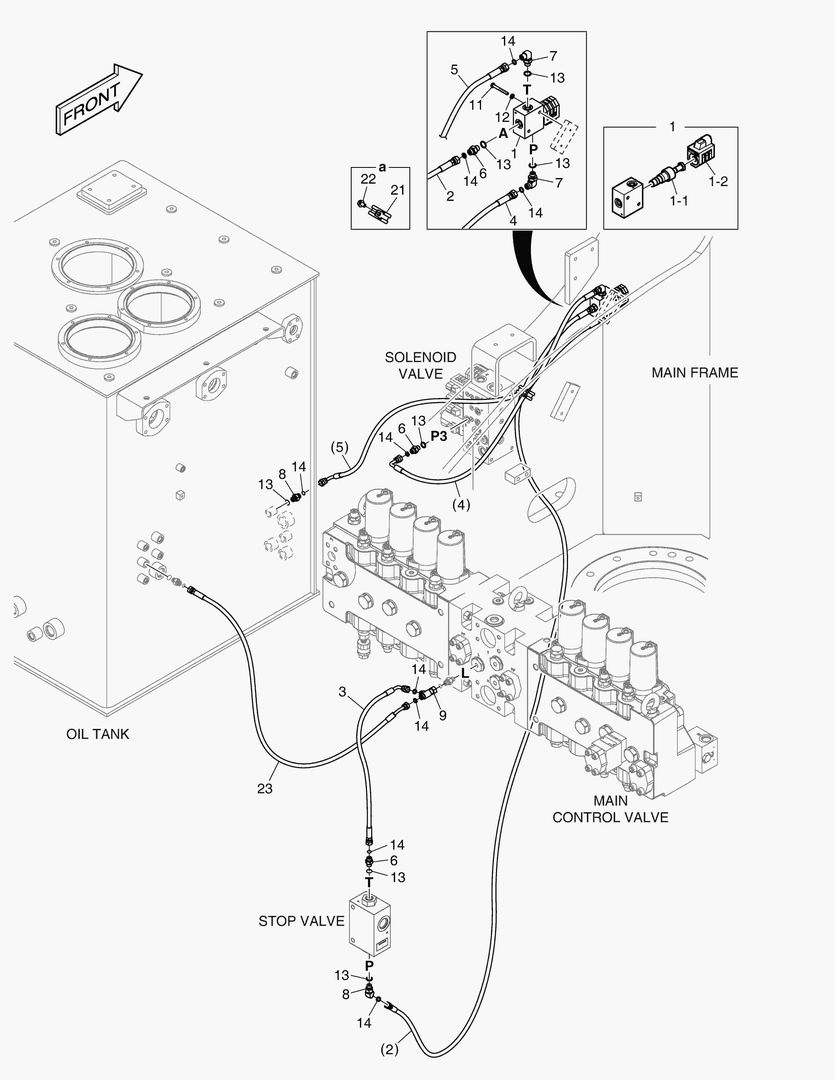 ТРУБОПРОВОД СЕРВОУПРАВЛЕНИЯ - 2 НАСОСА