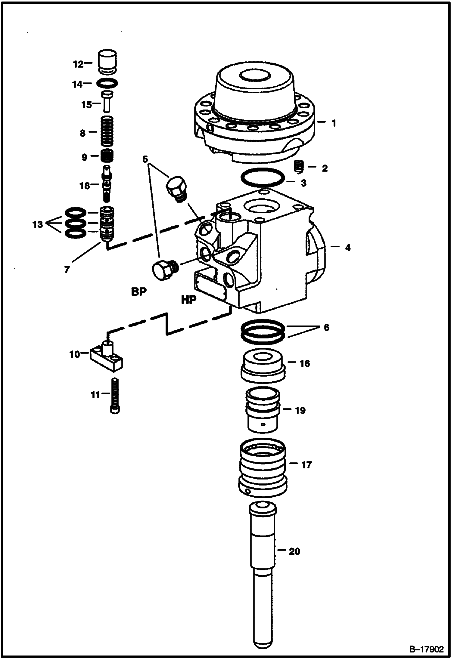 ГИДРОМОЛОТ (ВЕРХНИЙ КОРПУС) (B850) (B950) (ИСПОЛЬЗУЕТСЯ НА 325, 328, 331, 331E, 334, 337, 341, 430, 435)