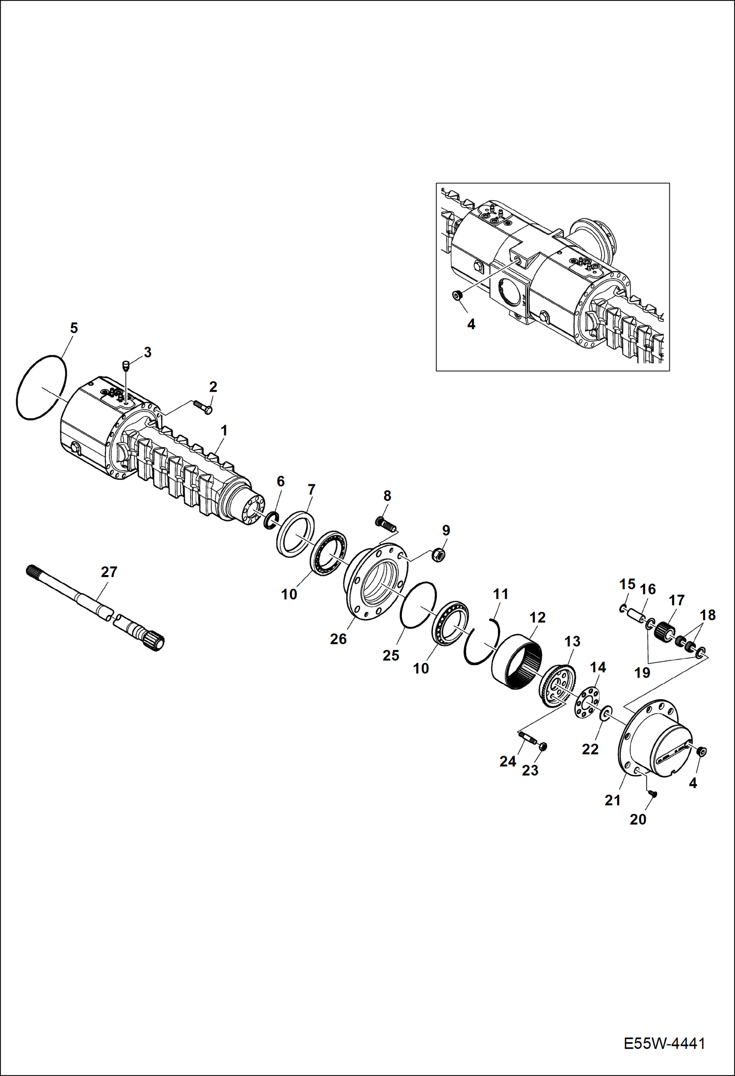 КОЛЕСНЫЙ РЕДУКТОР (ЗАДНИЙ МОСТ ) (СЕРИЙНЫЙ НОМЕР AEFB11102 И ВЫШЕ)