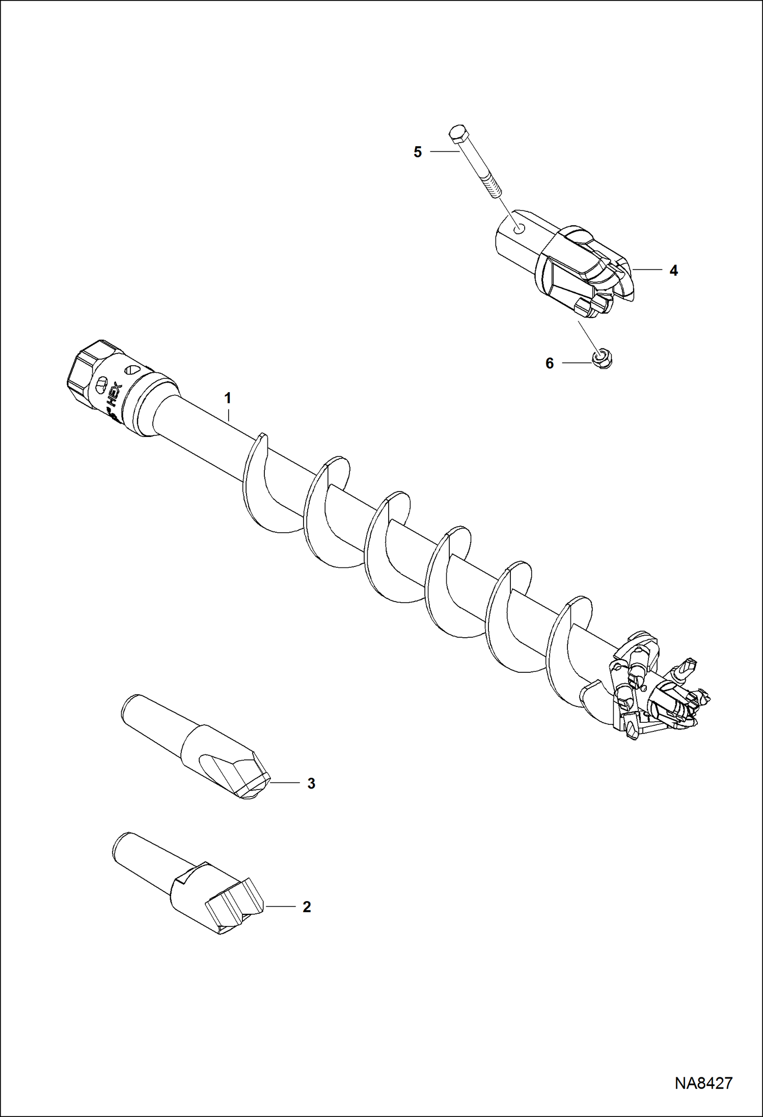 БУР ГИДРАВЛИЧЕСКИЙ (8-- БУР ДЛЯ ТВЕРДЫХ ПОРОД) (35PH AZLA) (50PH B2KY)