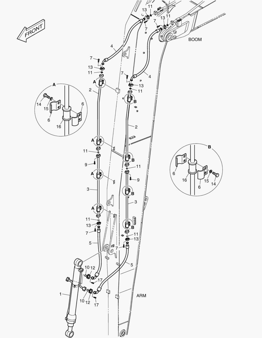 ГИДРОСИСТЕМА РУКОЯТИ - РУКОЯТЬ 6.2 м