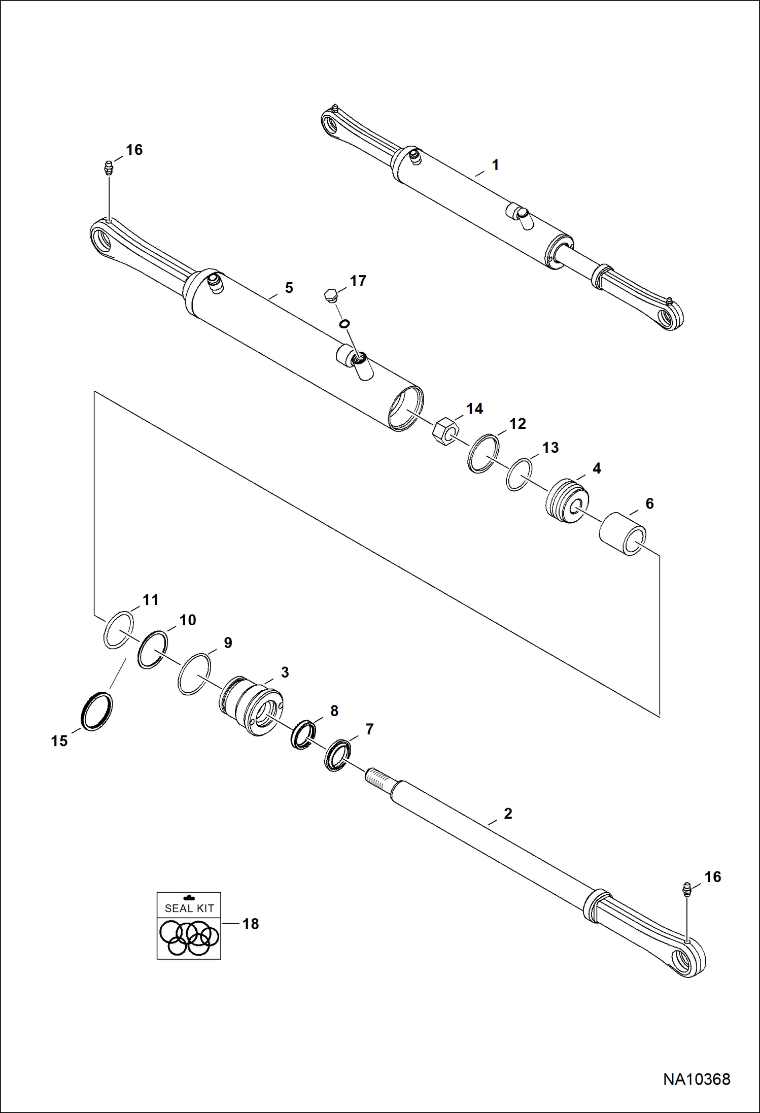 ПИТАНИЕ BOB-TACH (ЦИЛИНДР) (НИЖНИЙ И БОКОВОЙ ПОРТ) (54 ММ) (2.125--) OD ЦИЛИНДР (44,45 ММ) (1.75--) ДИАМЕТР ОТВЕРСТИЯ