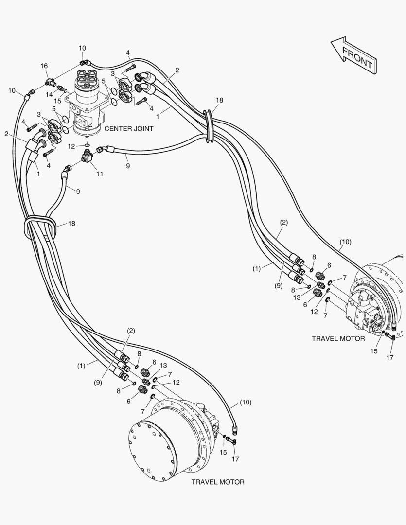 ТРУБОПРОВОД ХОДА - ДЛИННАЯ ГУСЕНИЦА