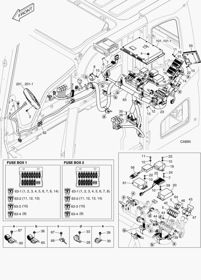 ЭЛЕКТРИЧЕСКИЕ ЗАПЧАСТИ - КАБИНА(СИСТЕМА ЗАЩИТЫ ПРИ ОПРОКИДЫВАНИИ)