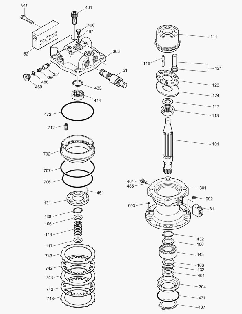 ГИДРОМОТОР ПОВОРОТА ПЛАТФОРМЫ