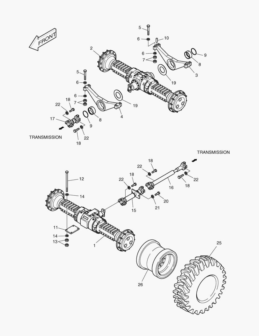 1160 AXLE & DRIVE SHAFT-OPT.