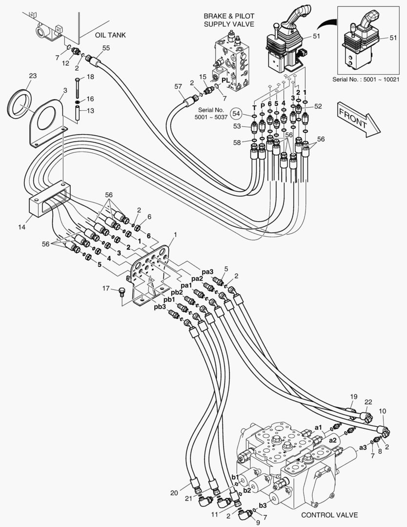 ТРУБОПРОВОД СЕРВОУПРАВЛЕНИЯ - 3 КАТУШКИ(K ТИП)
