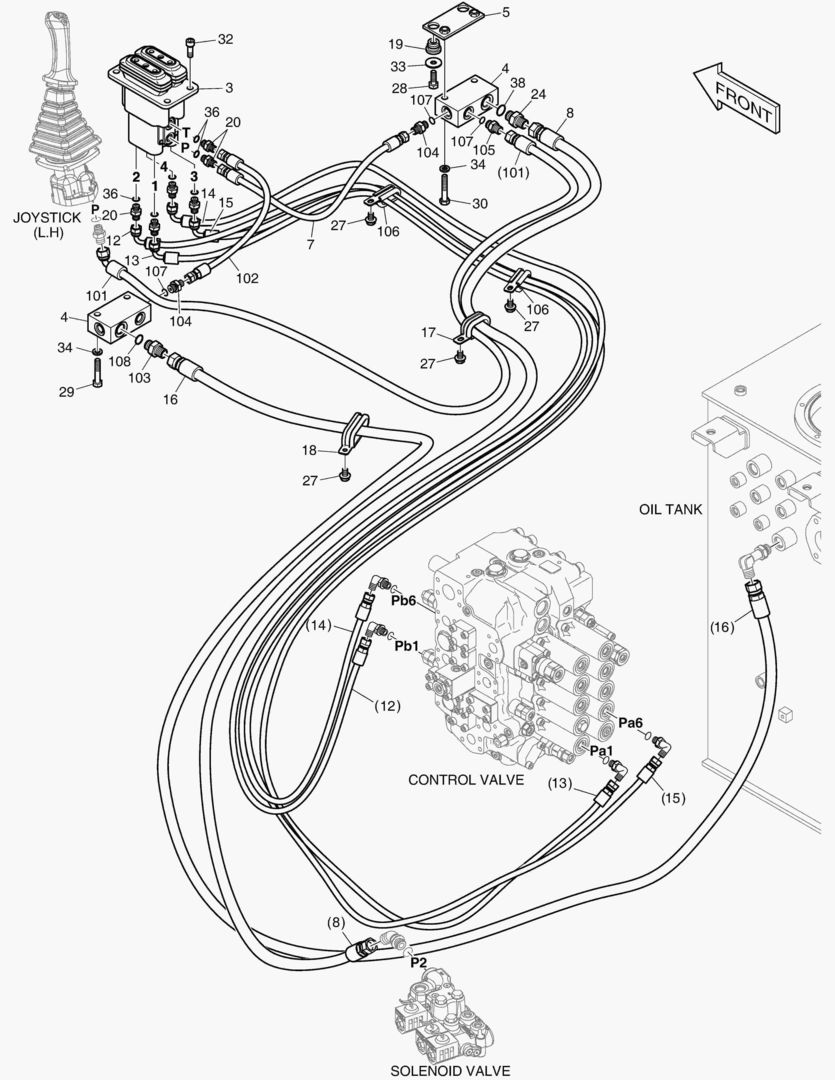 1420 PILOT PIPING(10) - PEDAL VALVE