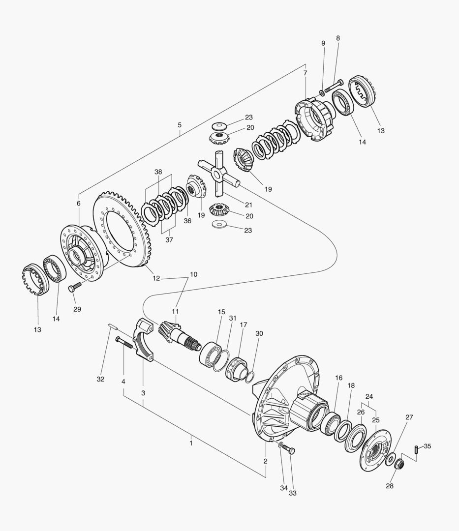 Схема ПЕРЕДНИИ ШЕСТЕРНИ ДИФФЕРЕНЦИАЛА-САМАЯ МАКСИМАЛЬНАЯ ГУСЕНИЦА