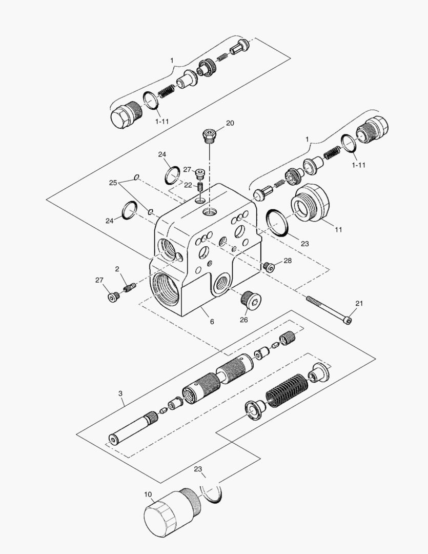 Схема ХОДОВОЙ ГИДРОМОТОР - УРАВНОВЕШИВАЮЩИЙ КЛАПАН
