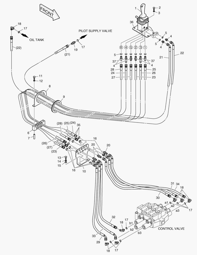 ТРУБОПРОВОД СЕРВОУПРАВЛЕНИЯ-3 КАТУШКИ