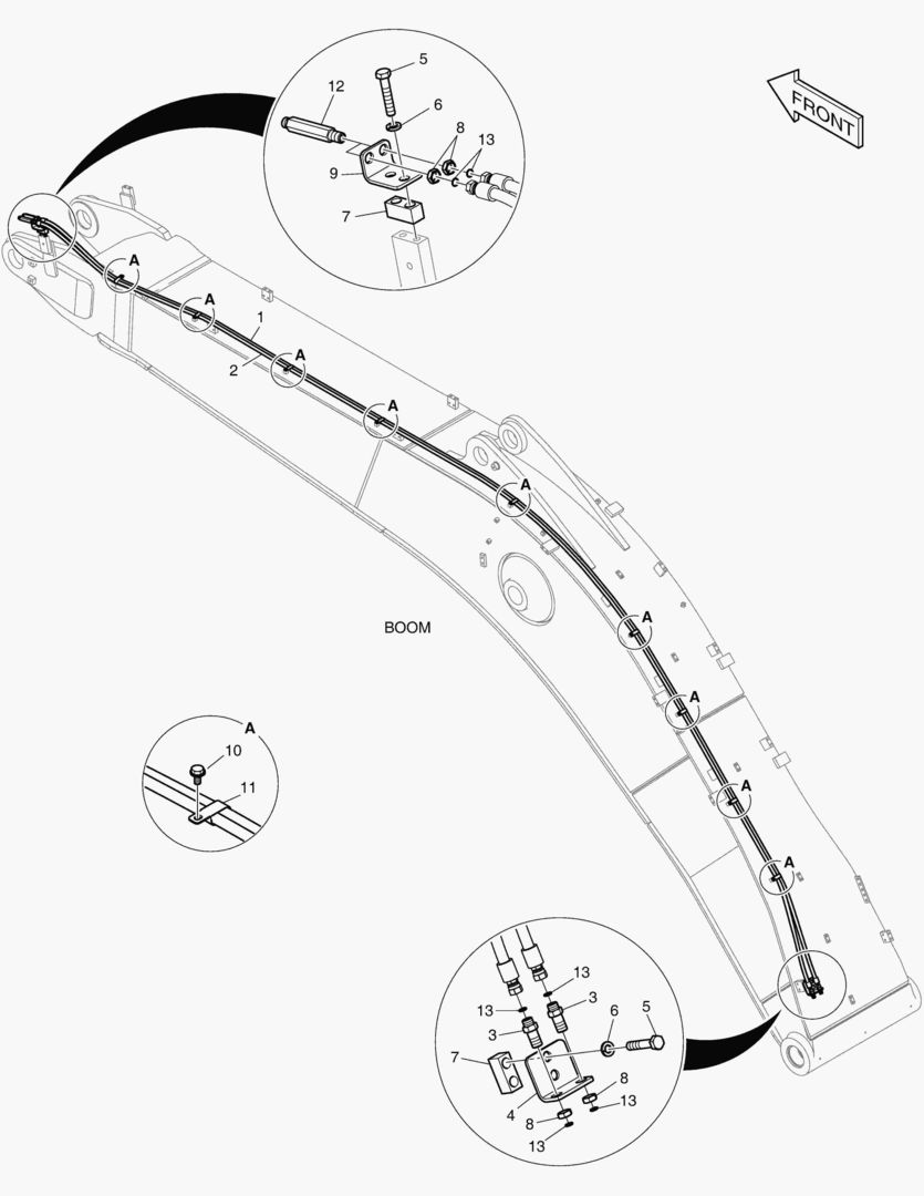 6820 BOOM PIPING - QUICK CLAMP(BOOM 7.1m)
