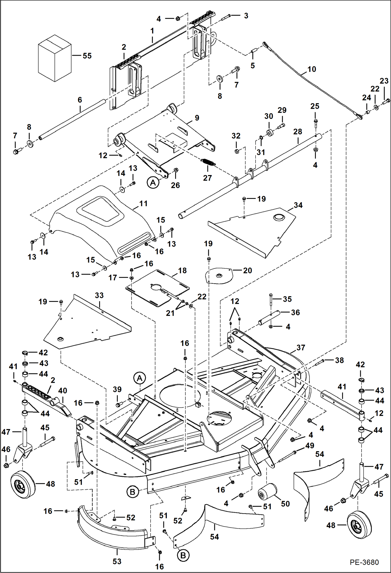 Схема ГАЗОНОКОСИЛКА (ПЛАТФОРМА И КРОНШТЕЙН ) (72-- A8WB) (90-- A8SD)