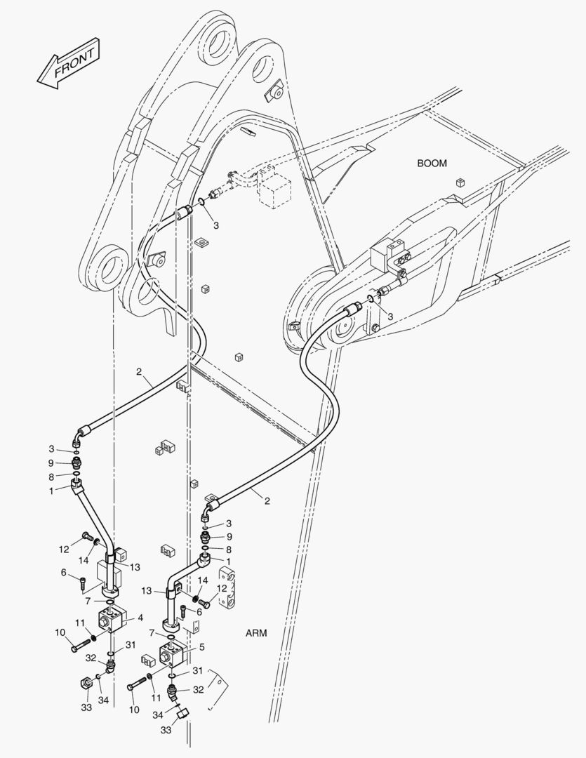 ГИДРОСИСТЕМА РУКОЯТИ - ВРАЩАЮЩИЙСЯ (РУКОЯТЬ 2.6 м)