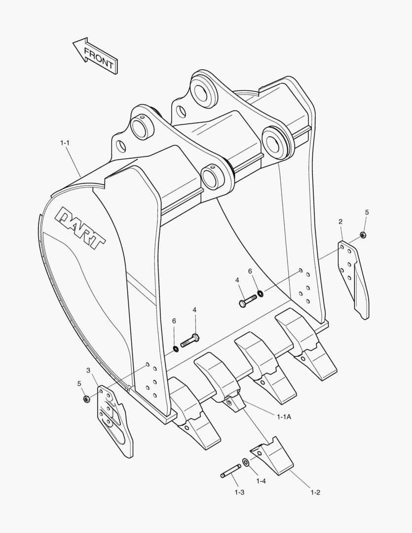 6470 BUCKET - 0.73mВі(36`) - SIDE PIN