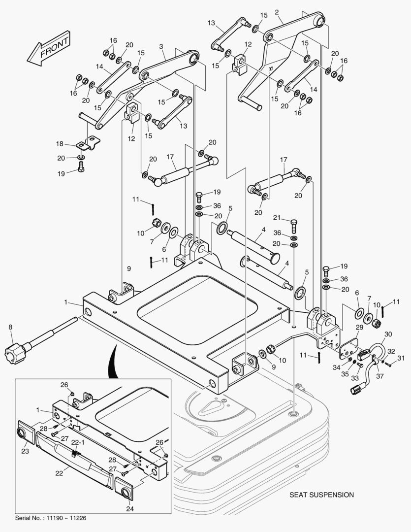 Спецтехника 7351 SEAT SLIDING PLATE - ROPS [11190~] - главное фото