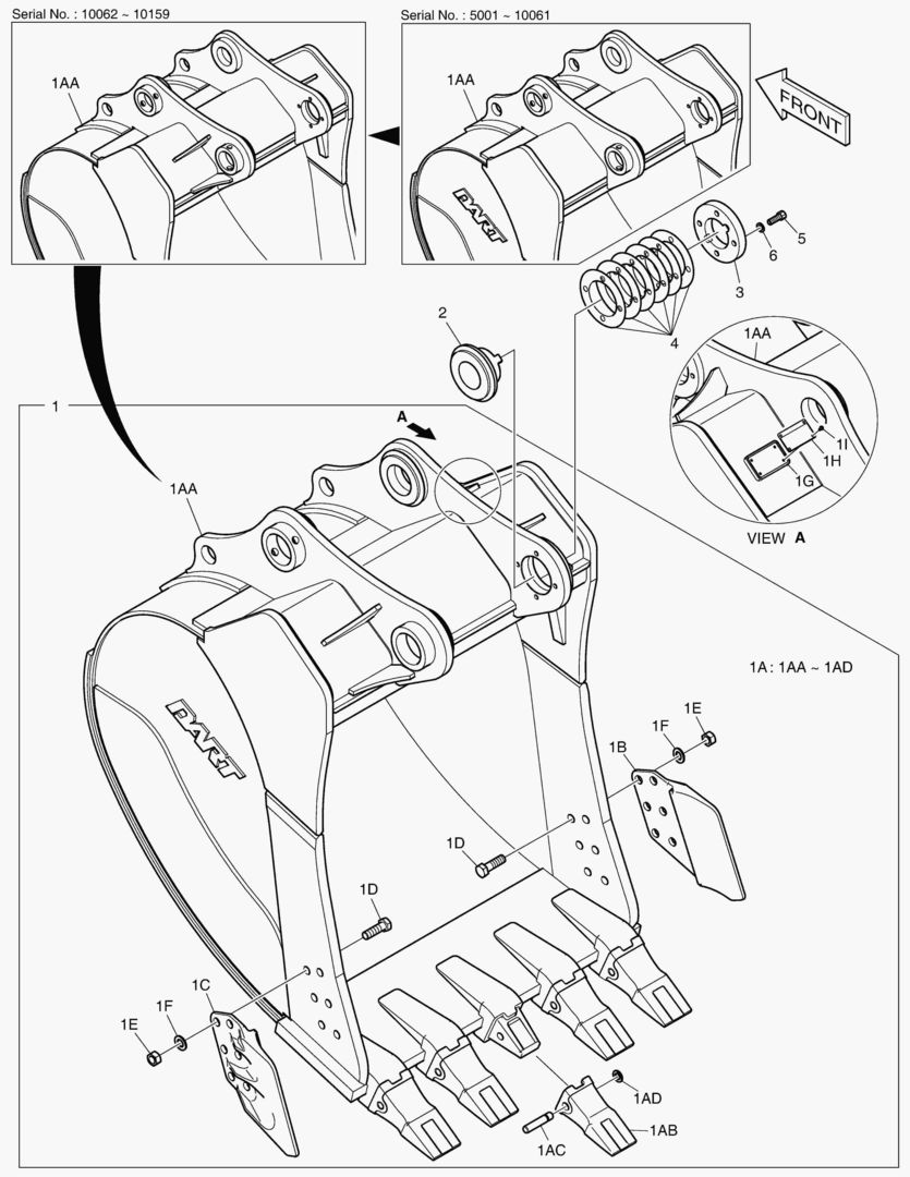 6920 BUCKET ASS`Y - 1.42mВі(48`) - SIDE PIN