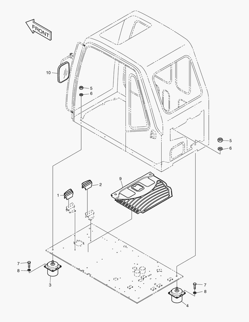 КРЕПЛЕНИЕ КАБИНЫ В СБОРЕ