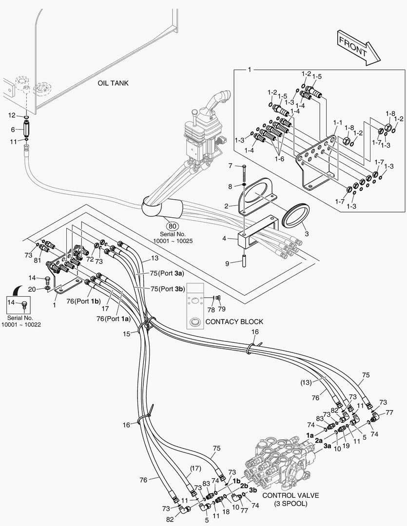 Схема ТРУБОПРОВОД СЕРВОУПРАВЛЕНИЯ - 3-Й РЫЧАГ