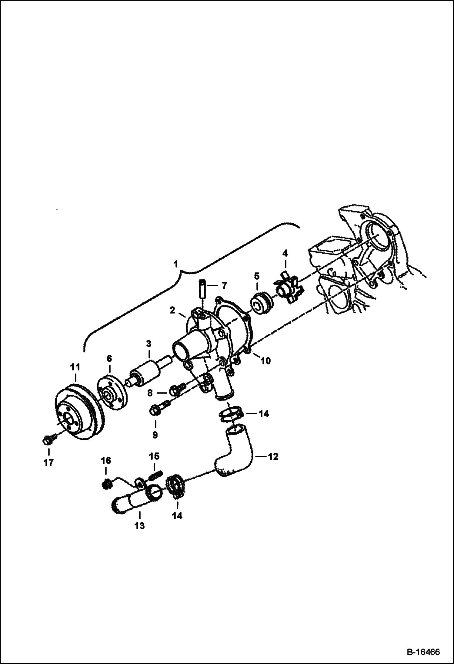 Схема ВОДЯНАЯ ПОМПА (KUBOTA D722)