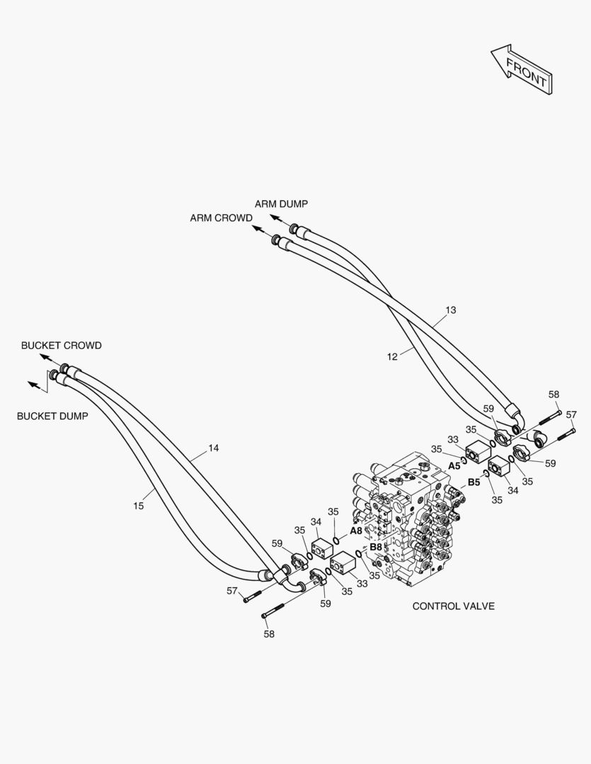 1300 MAIN PIPING(3) - ARM & BUCKET