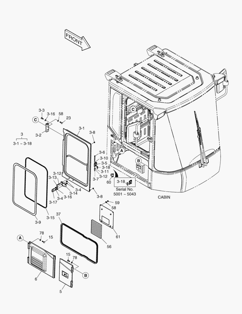 КАБИНА(4) - ДВЕРЬ В СБОРЕ(ПРАВОСТОРОННИЙ)