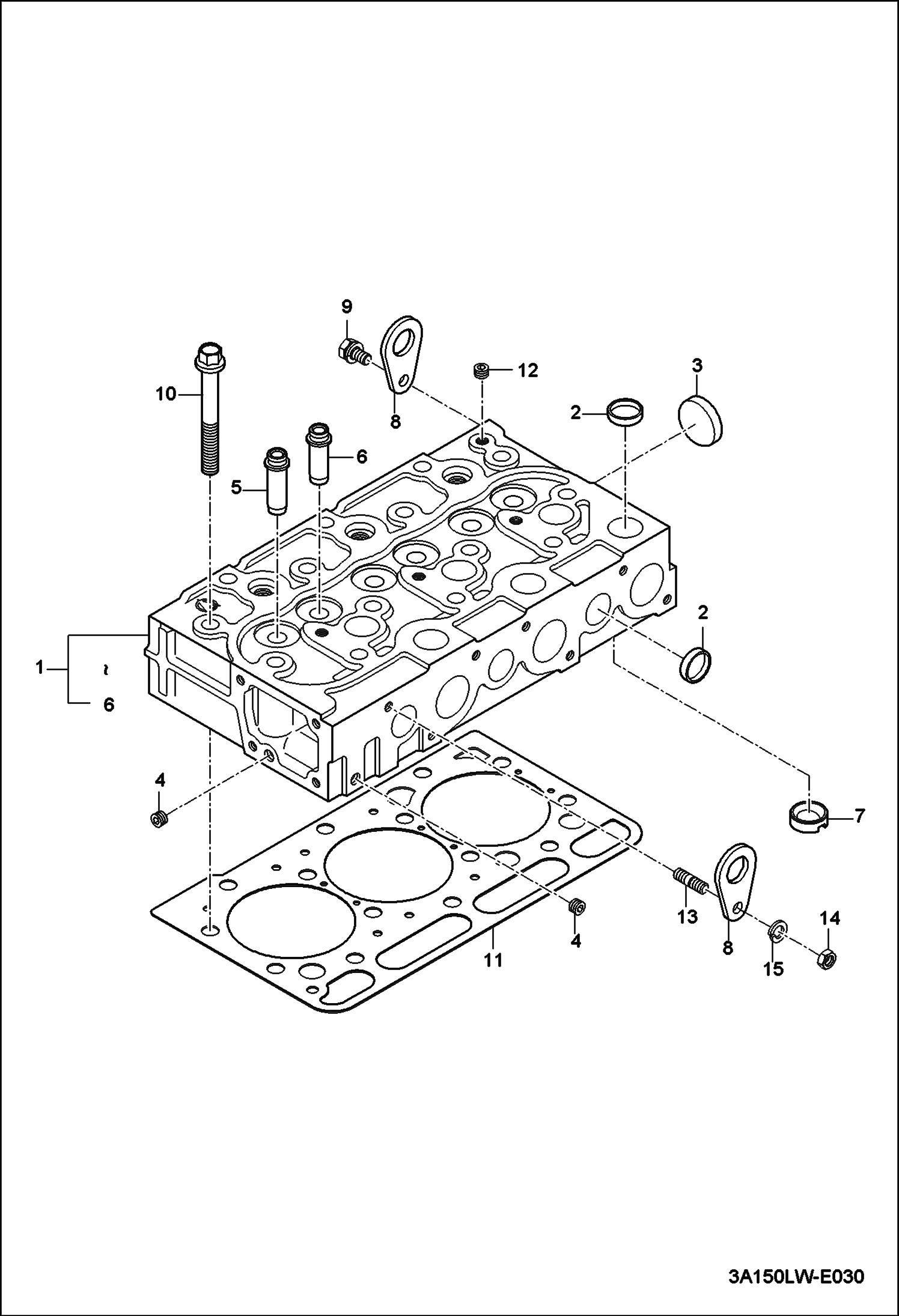 Схема ГОЛОВКА ЦИЛИНДРА В СБОРЕ (СЕРИЙНЫЙ НОМЕР ABFP11001 И ВЫШЕ)