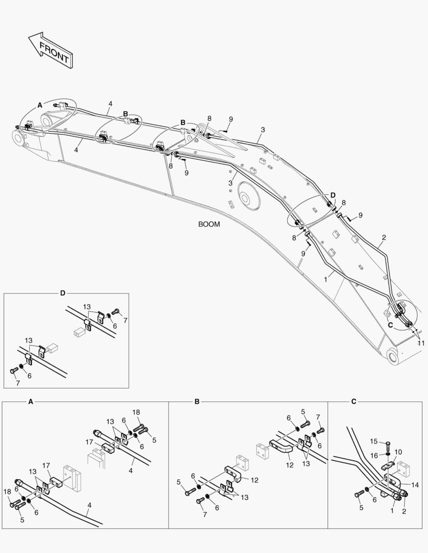 ГИДРОСИСТЕМА СТРЕЛЫ - ВРАЩАЮЩИЙСЯ(СТРЕЛА 5.7 м)