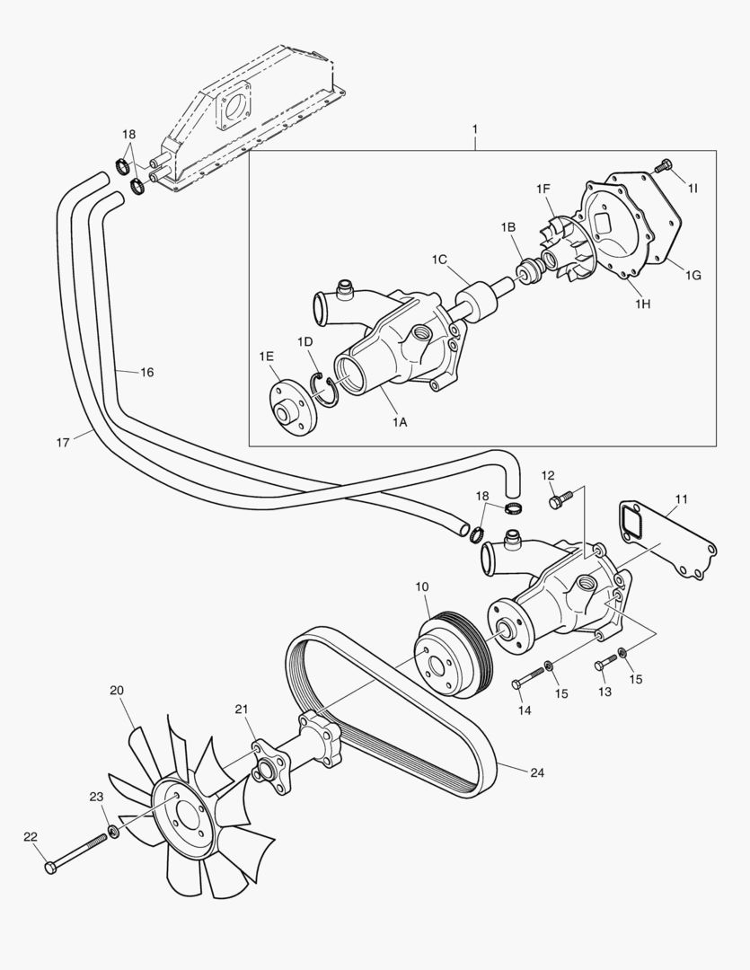 012 WATER PUMP & COOLING FAN