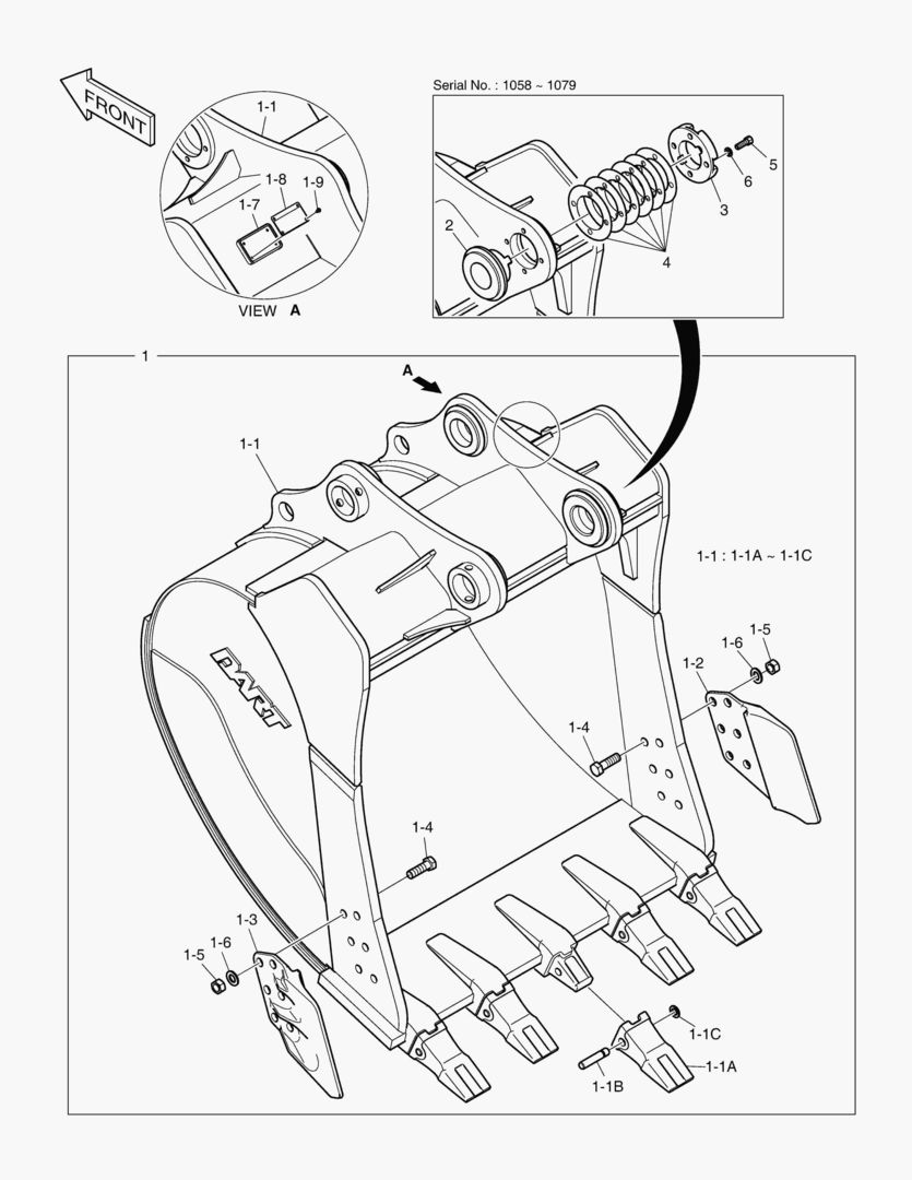 7030 BUCKET ASS`Y - 1.46mВі(54`) - H.D