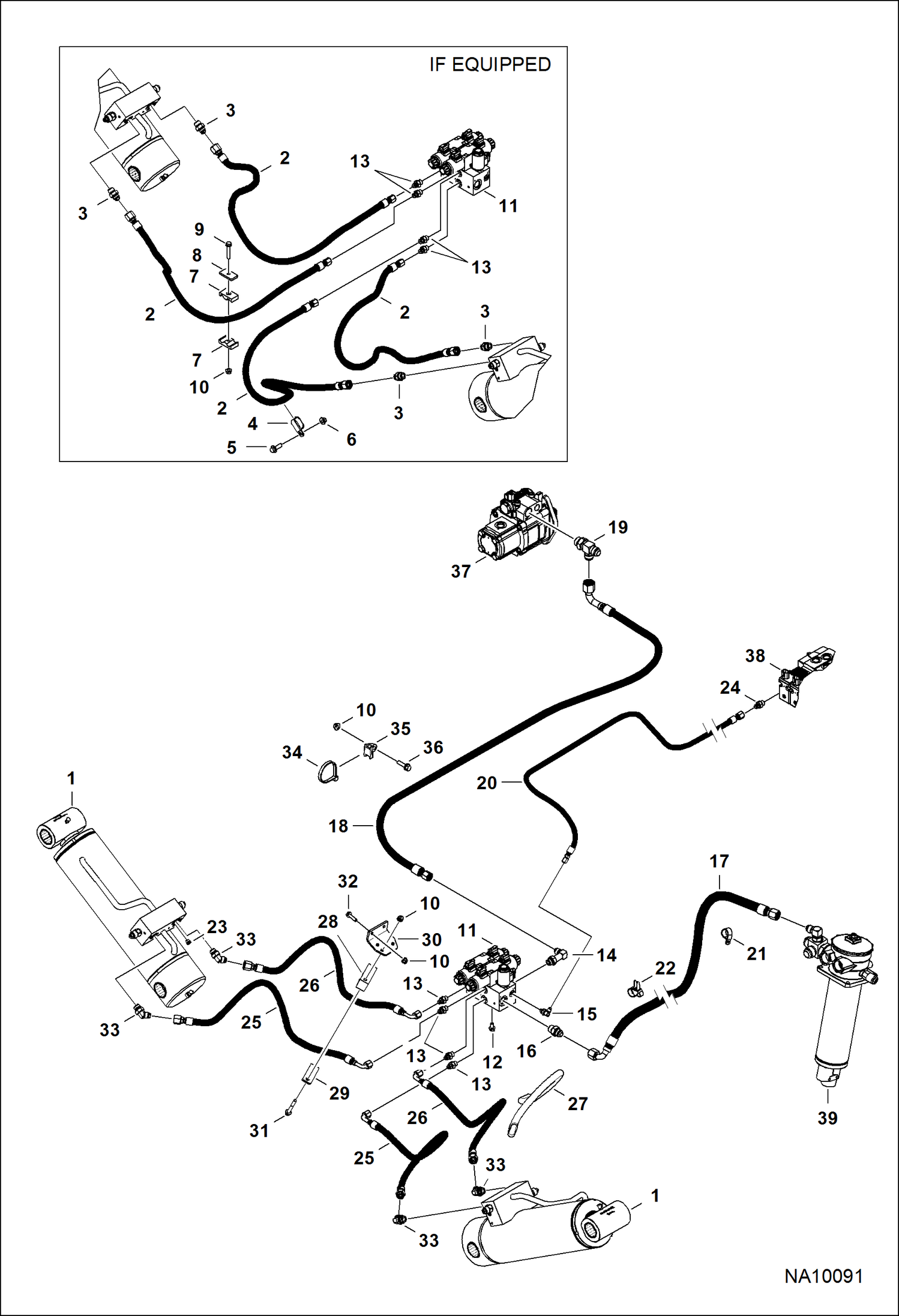 СХЕМА ГИДРАВЛИЧЕСКОЙ СИСТЕМЫ (СТАБИЛИЗАТОРЫ)