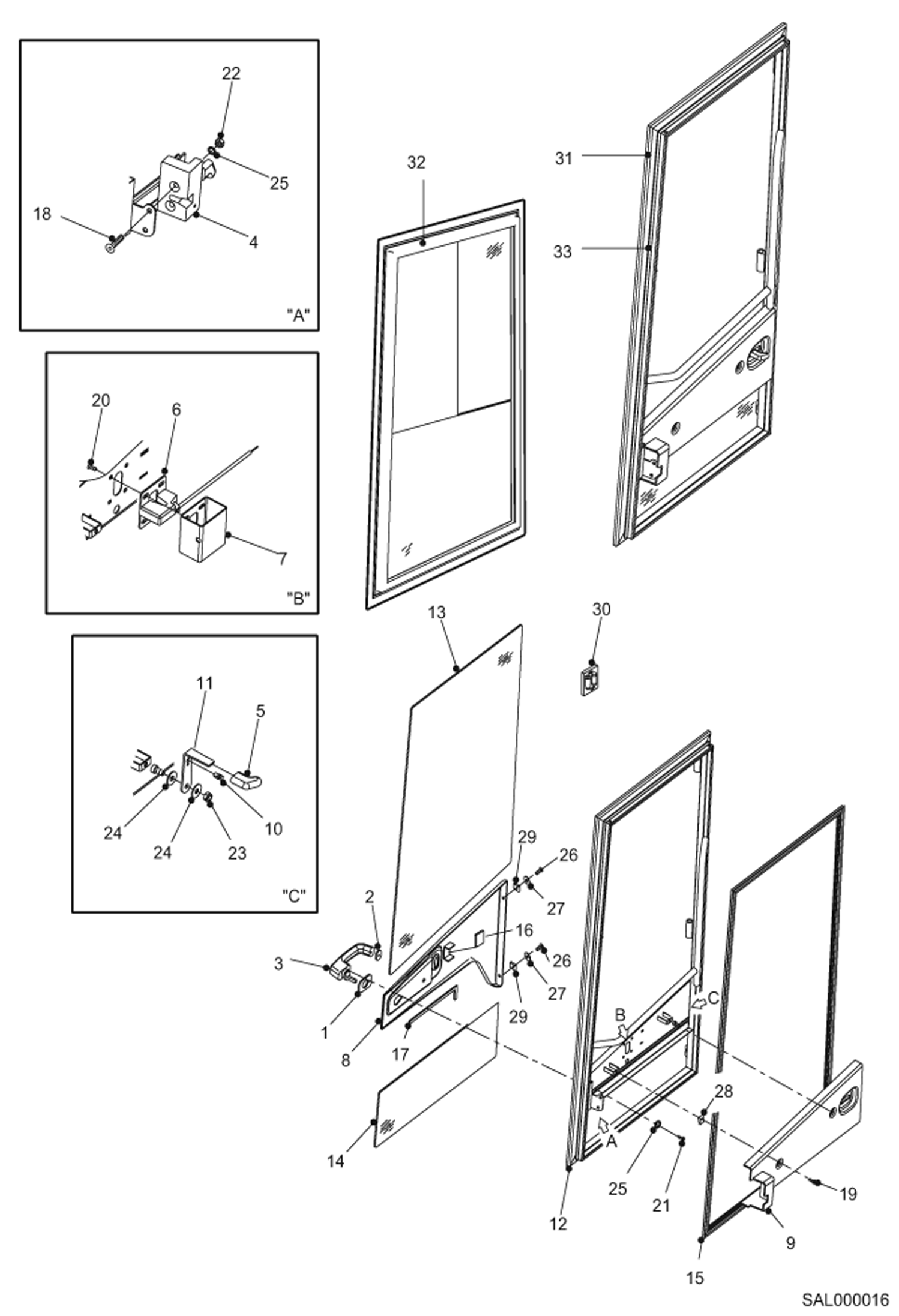ПРАВАЯ ДВЕРЦА КАБИНЫ