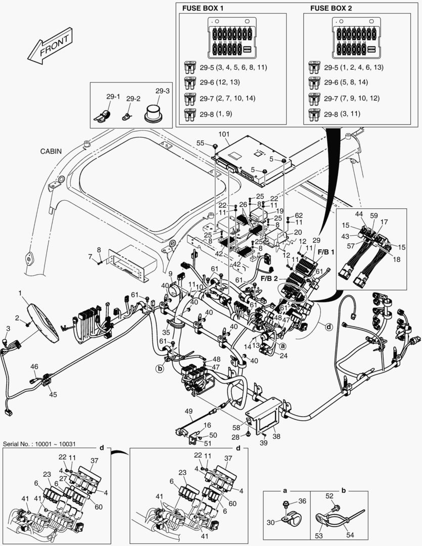 Схема ЭЛЕКТРИЧЕСКИЕ ЗАПЧАСТИ - КАБИНА