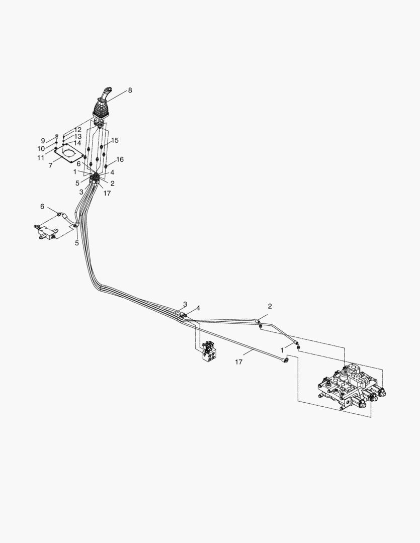 Схема 5450 PIPING-Mono Lever&3 Spool Control Valve [10557~]