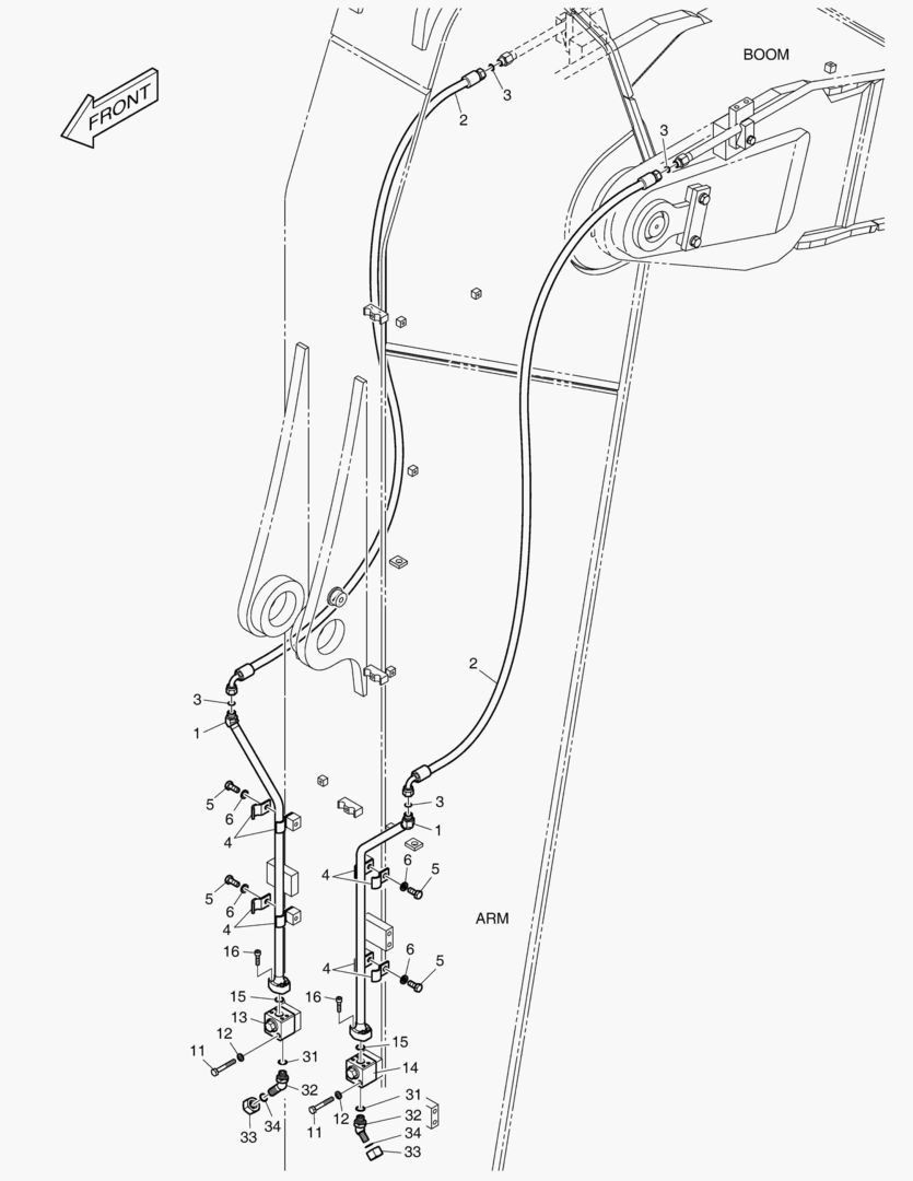 ГИДРОСИСТЕМА РУКОЯТИ - ВРАЩАЮЩИЙСЯ (РУКОЯТЬ 3.95 м)
