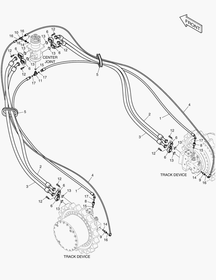Схема ТРУБОПРОВОД ХОДА-3 м ГУСЕНИЦЫ