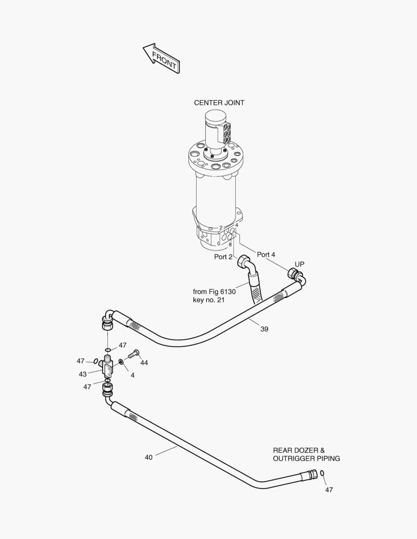 Спецтехника 6140 FRONT OUTRIGGER PIPING(3)-BOLTING TYPE [1147~] - главное фото
