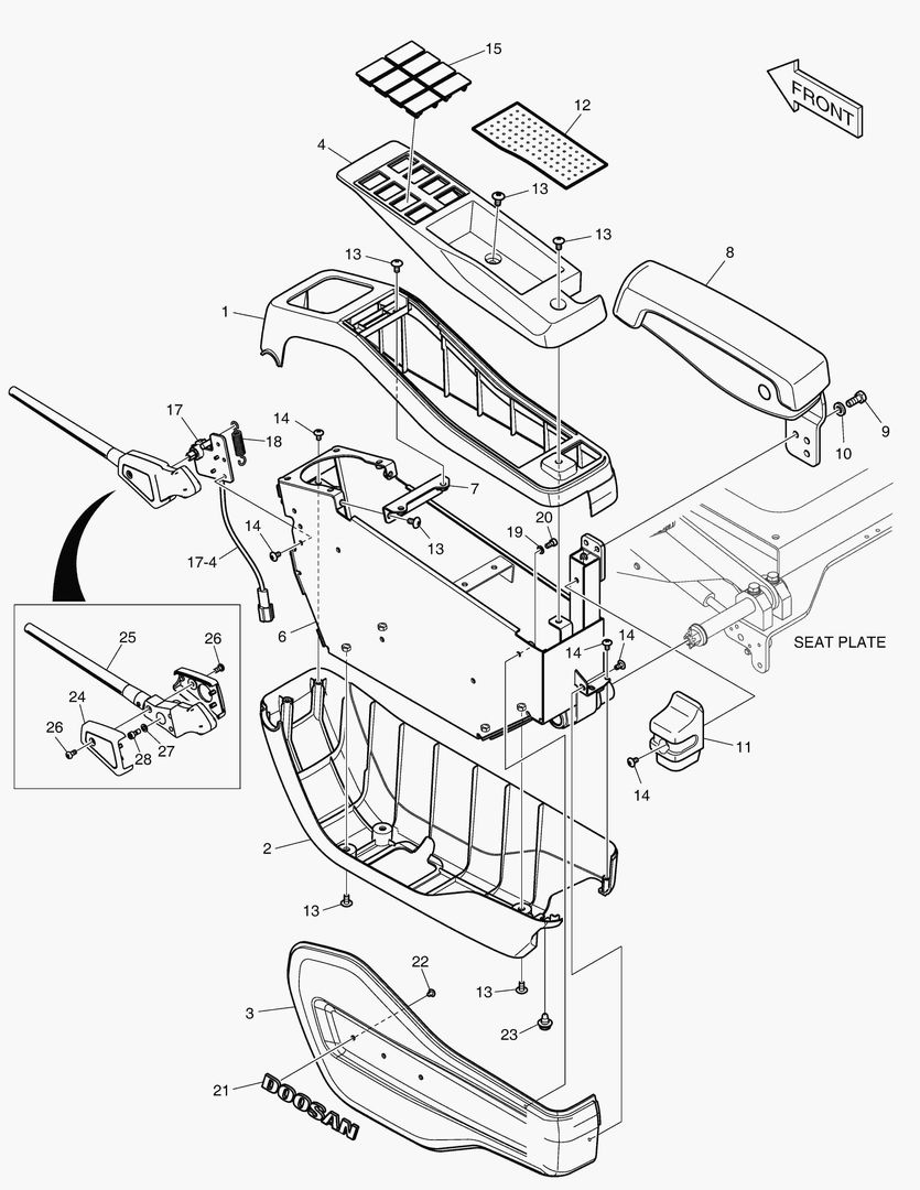 ПУЛЬТ УПРАВЛЕНИЯ - ЛЕВОСТОРОННИЙ(СИСТЕМА ЗАЩИТЫ ПРИ ОПРОКИДЫВАНИИ)