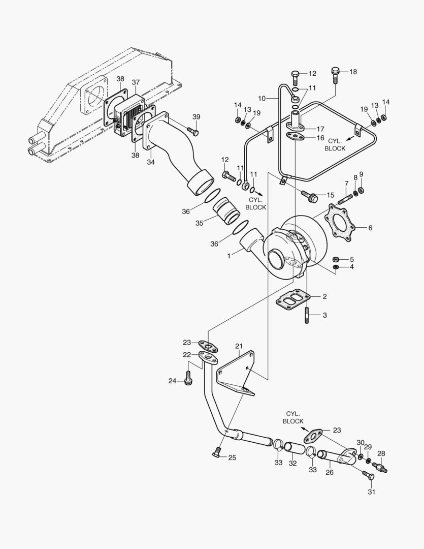 031 TURBO CHARGER & OIL PIPE