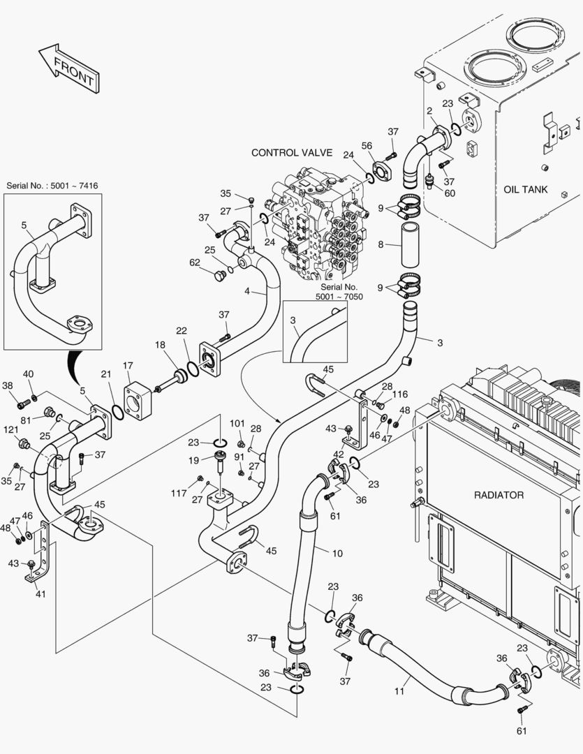 1230 OIL COOLER PIPING(2) [5001~10831]