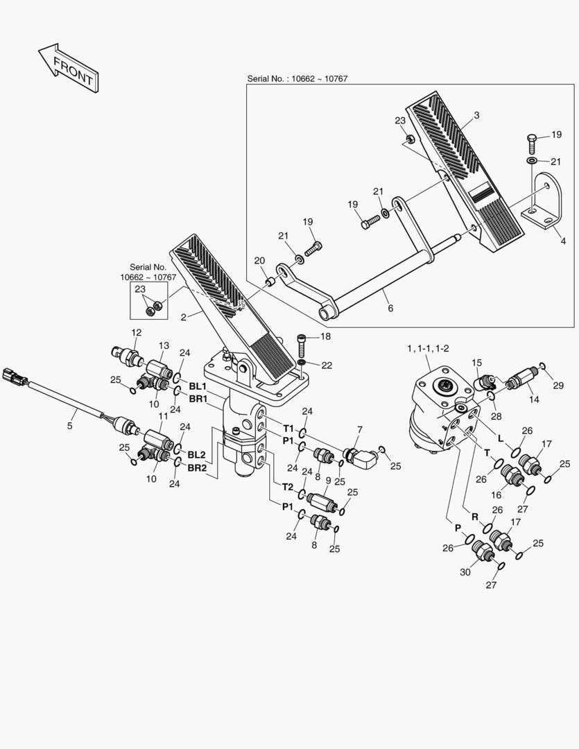 Спецтехника 5660 BRAKE PEDAL VALVE & STEER UNIT(OPT) [10662~]