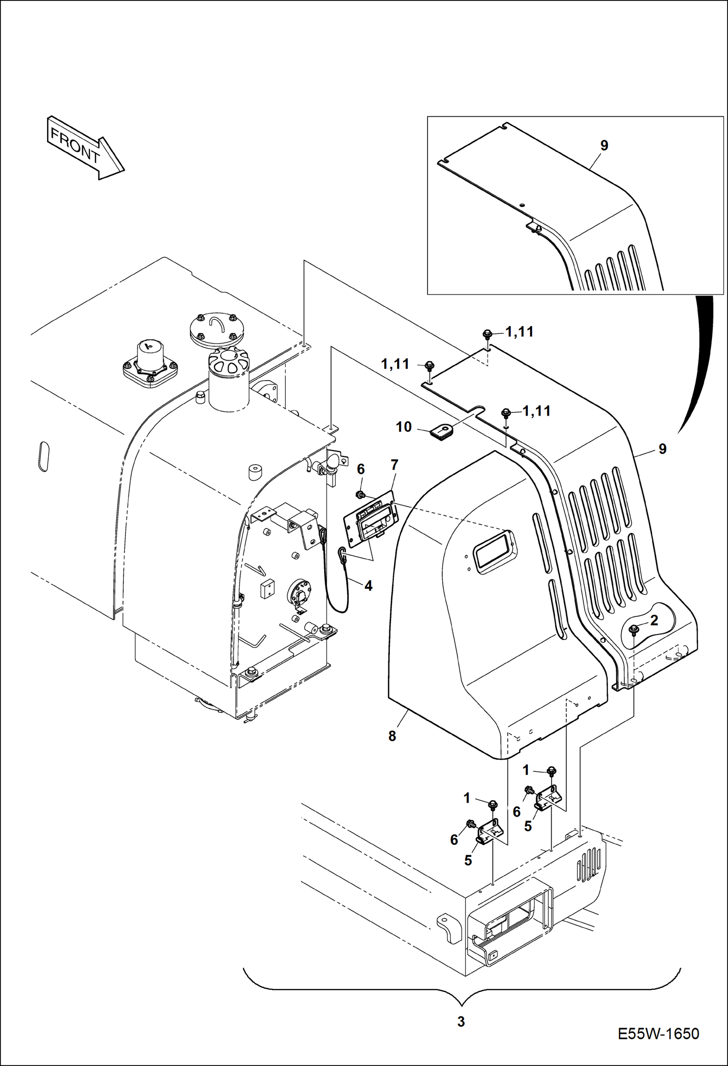 КОРПУС КУЗОВА (КРЫШКА АККУМУЛЯТОРА)
