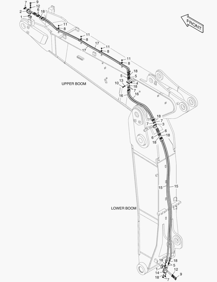 Схема ТРУБОПРОВОД ШАРНИРНОЙ СТРЕЛЫ - БЫСТРАЯ ПОСАДКА