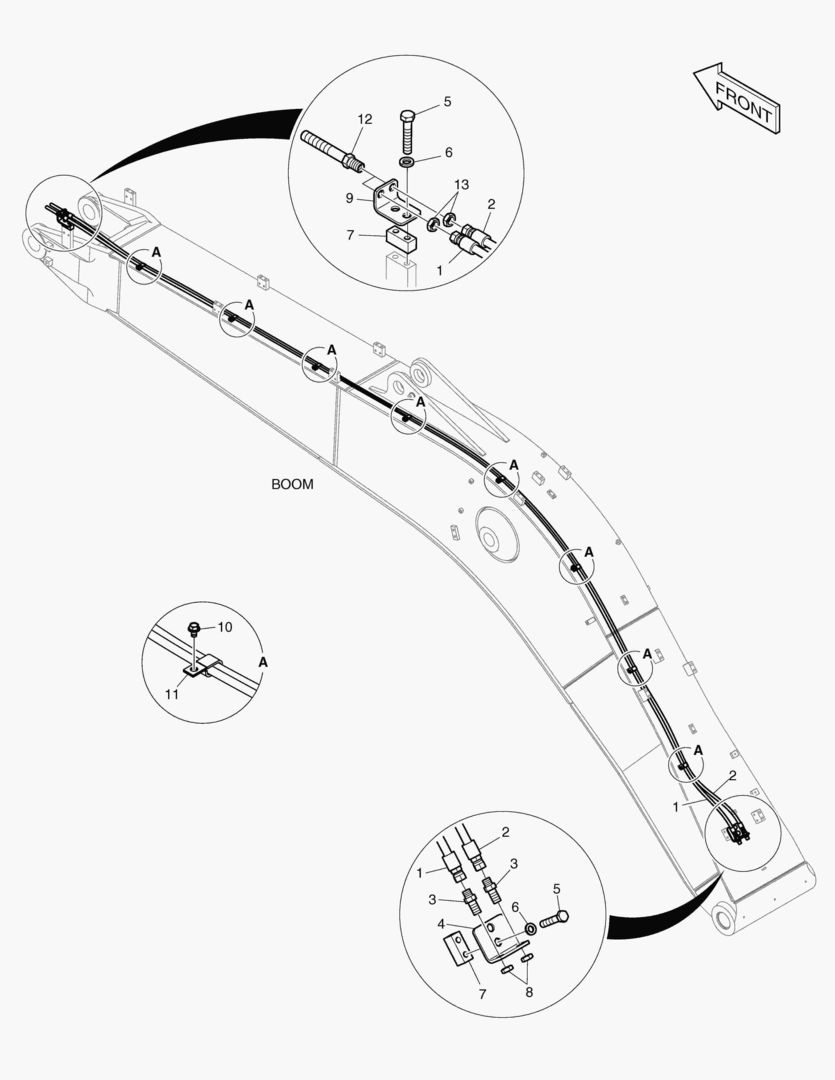 ГИДРОСИСТЕМА СТРЕЛЫ - СТРЕЛА 5.7 м(БЫСТРОУСТАНАВЛИВАЕМЫЙ ФИКСАТОР)