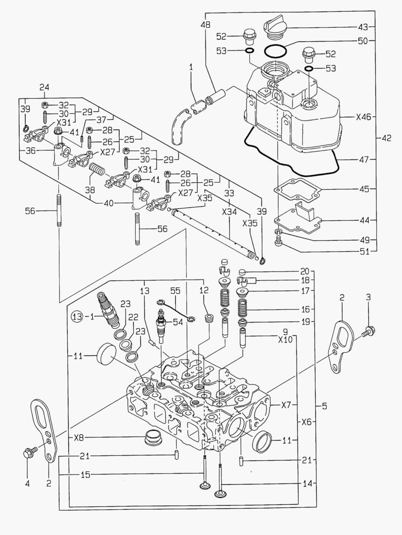 130 CYLINDER HEAD & COVER