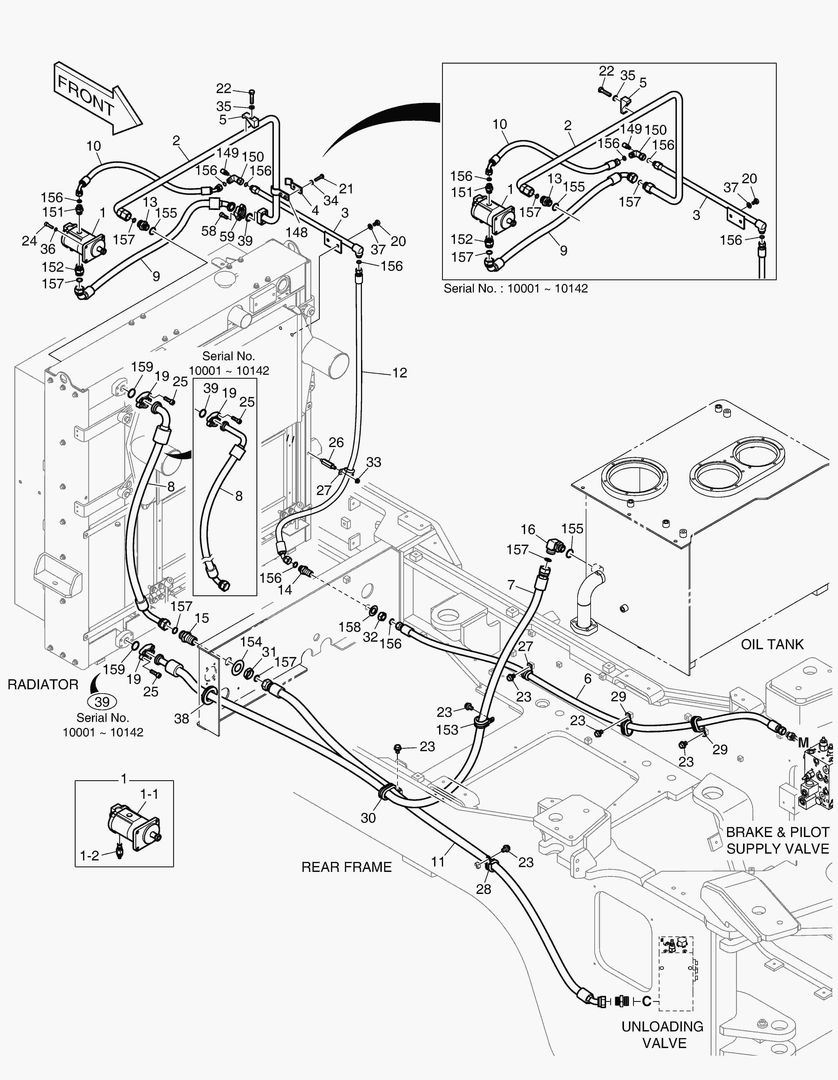 1260 OIL COOLER PIPING(2) [10001~11016]