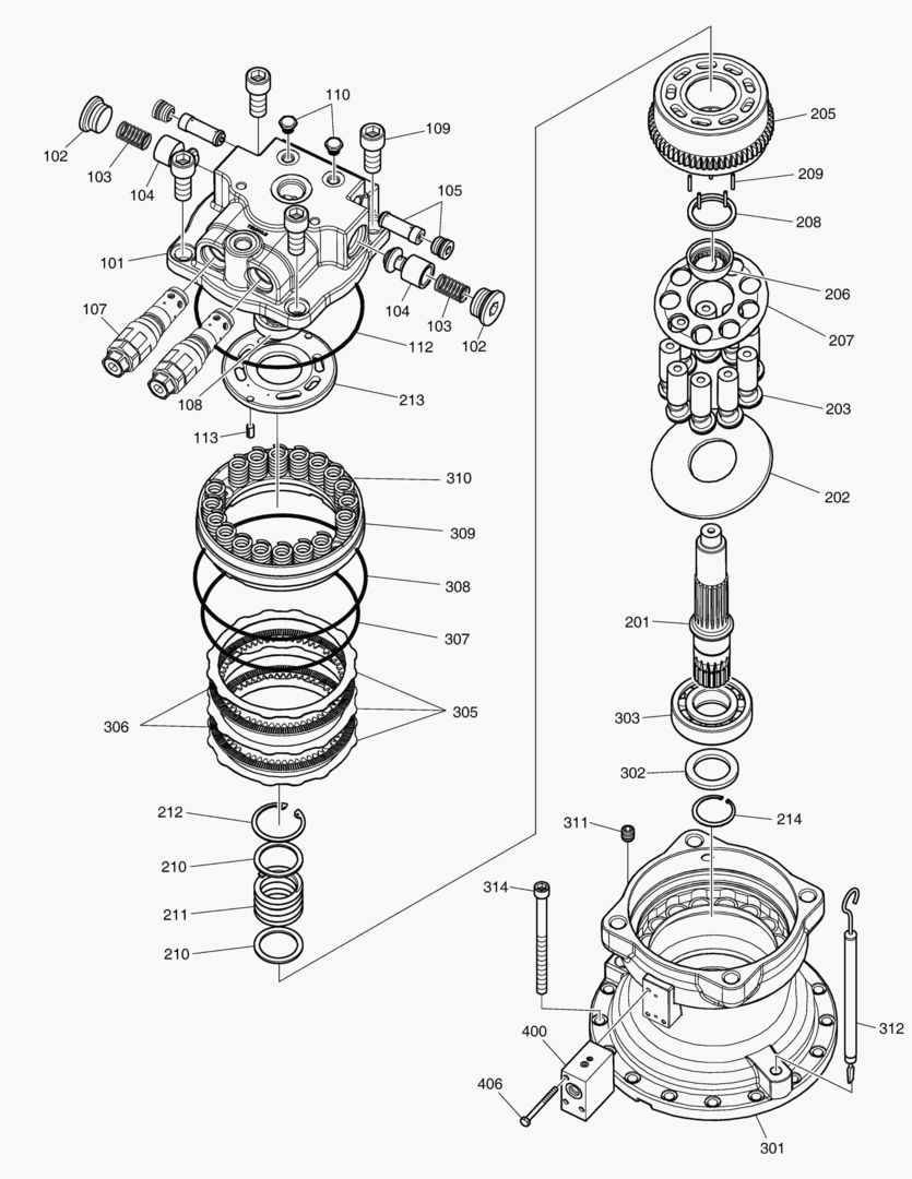 ГИДРОМОТОР ПОВОРОТА ПЛАТФОРМЫ