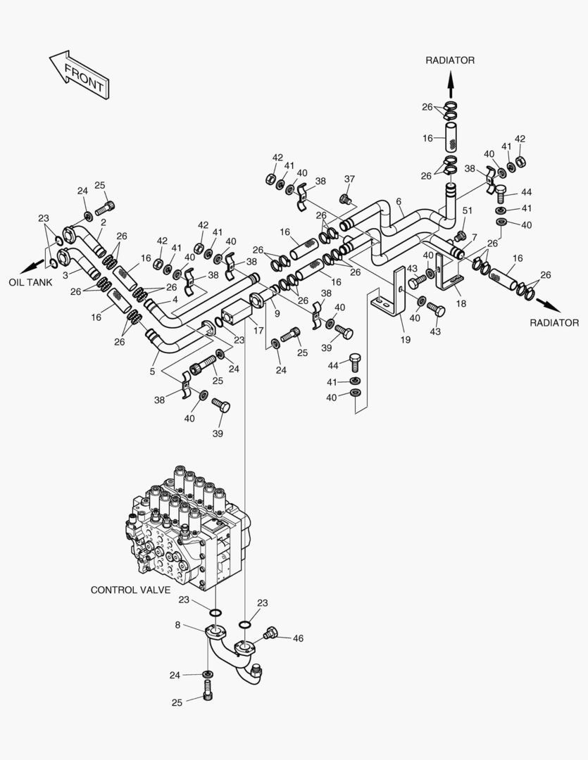 Схема ТУБОПРОВОД МАСЛЯНОГО РАДИАТОРА(2)