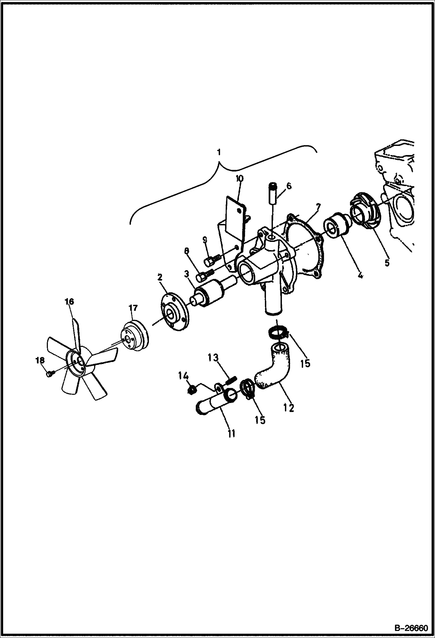 Схема ВОДЯНАЯ ПОМПА KUBOTA D722