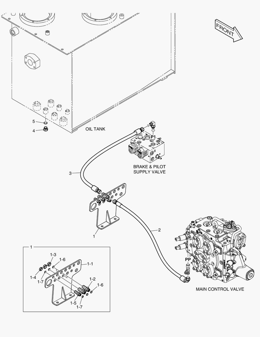 ТРУБОПРОВОД СЕРВОУПРАВЛЕНИЯ - 2 КАТУШКИ(ЭЛЕКТРИКА)